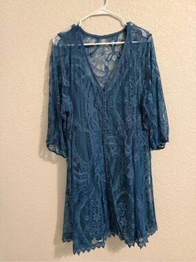 torrid Women’s Blue Lace Button-Front Top Size 3x